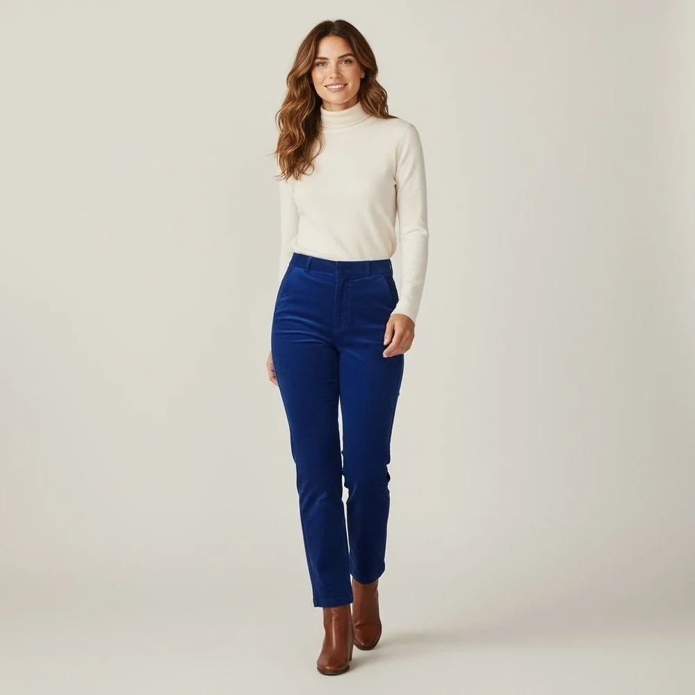 AG Adriano Elvie Ultra High Rise Straight Leg Trouser Rose Velvet Burnout Denim